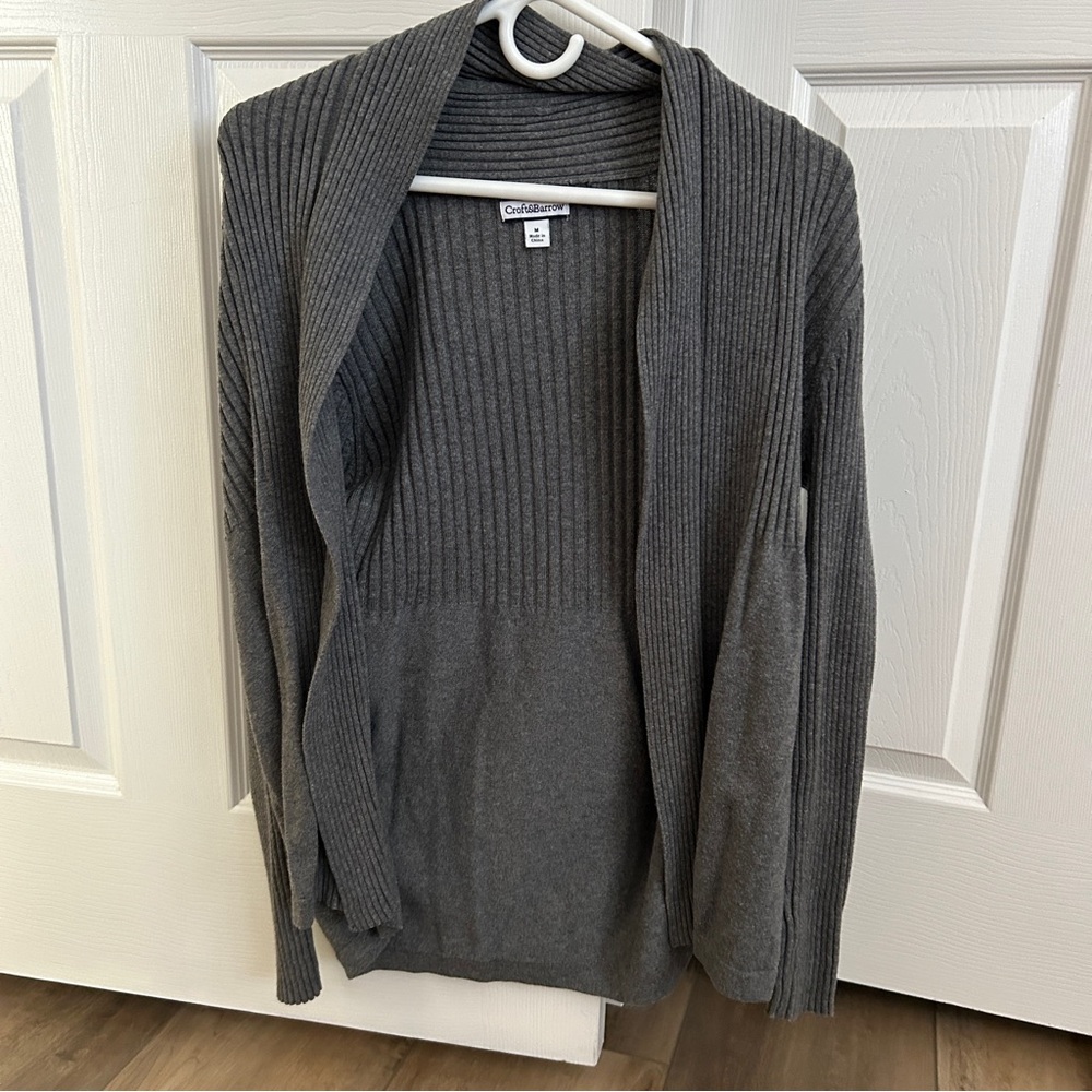 Croft & Barrow Charcoal Open-Front Cardigan